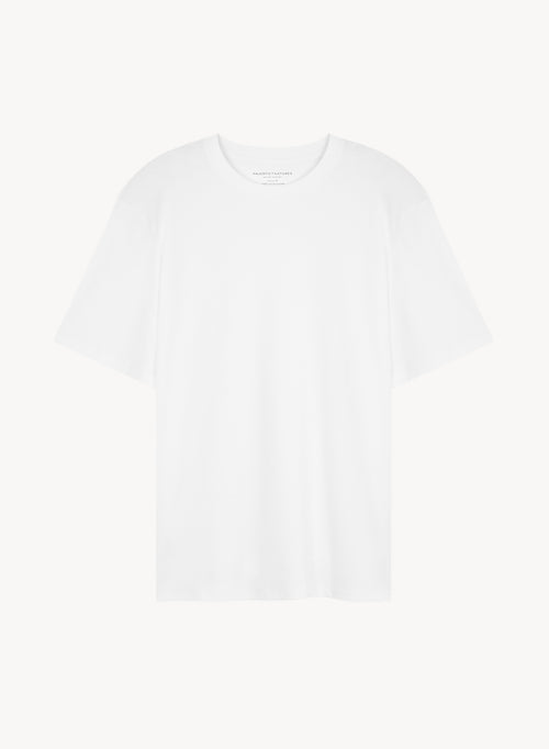 Camiseta blanca cuello redondo y manga corta de algodón Supima - MAJESTIC FILATURES