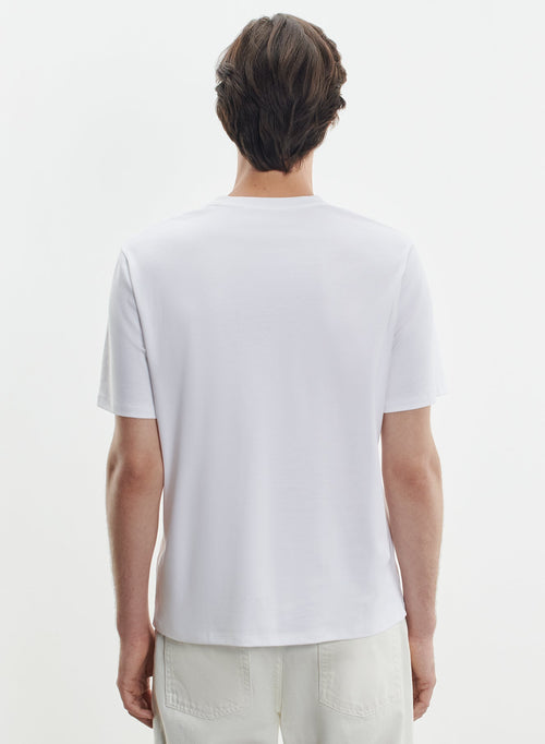 Camiseta blanca cuello redondo y manga corta de algodón Supima - MAJESTIC FILATURES