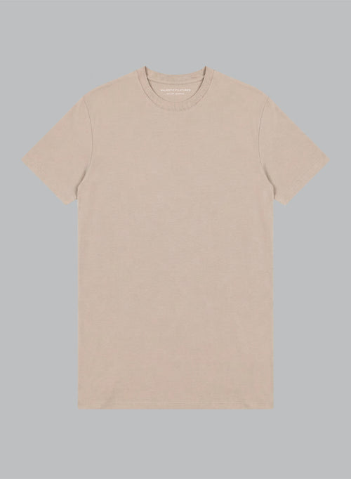 Rundhals T-Shirt mit kurzen Ärmeln aus Supima-Baumwolle in wüste - MAJESTIC FILATURES