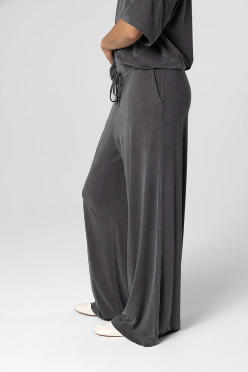 Pantalón gris oscuro de cupro/elastano - MAJESTIC FILATURES