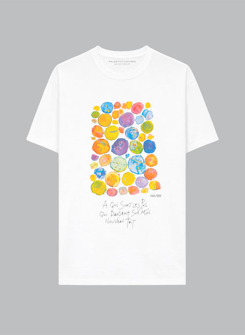 T-shirt Blanc Col Rond Manches Courtes en Coton organique - MAJESTIC FILATURES