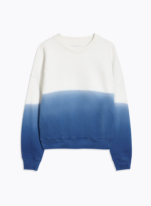 Blue Long Sleeve Crew Neck Sweat Top in Organic Cotton - MAJESTIC FILATURES