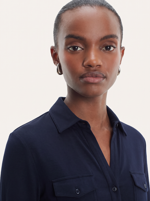 Viscose and elastane shirt - MAJESTIC FILATURES