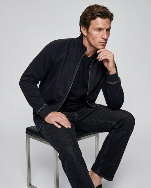 Veste Noir Col Veste Manches Longues en Coton organique / Coton - MAJESTIC FILATURES