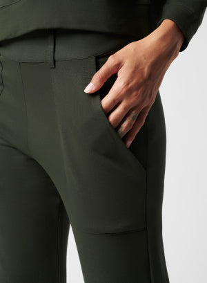 Green viscose/elastane trousers - MAJESTIC FILATURES