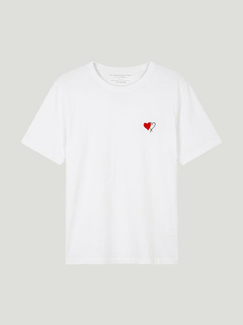 T-shirt Blanc Col Rond Manches Courtes en Coton organique - MAJESTIC FILATURES